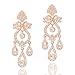Topwholesalejewel Bridal Earrings Rose Gold and Crystal Art Deco Dangle Earrings