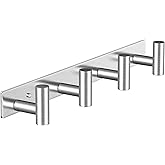 VINHOLD Wall Mounted Coat Rack-4 Hooks, Heavy Duty Stainless Steel Wall Hooks for Towel Coat Bag, Hat Rack Coat Hanger Coat Hooks Towel Racks for Bathroom Entryway Kitchen Hotel (Silvery, 1 Pack)