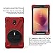 Tab A 8.0 T380 Case, BRAECN Three Layer Heavy Duty Soft Silicone Hard Bumper Case Built-in Stand Shockproof Durable Rugged Case for Samsung Galaxy Tab A8.0 2017 SM-T380/T385 Samsung Tab A2 S 2017(Red)