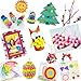 Richness Assorted Pom Poms Assorted Pompoms for Craft Making with Wiggle Googly Eyes Multiple Colors & Sizes, DIY Creative Decorations Pack of 220pcs