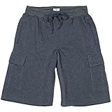 North 15 Men's Fleece Sweat Short with Cargo Pockets-3305-Char-Lg
