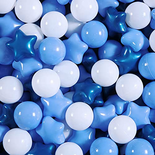 Realhaha Ball Pit Balls 50 100 200 500, Star Shapes for Babies Kids Playpen Plastic Balls for Babies Ball Pool Puppy Playballs