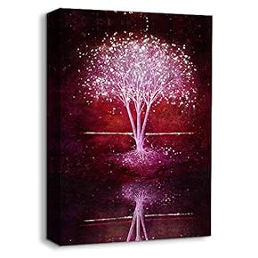 Canvas Wall Art Abstract Tree Painting Artwork for Home Prints Framed - 12x18 inches