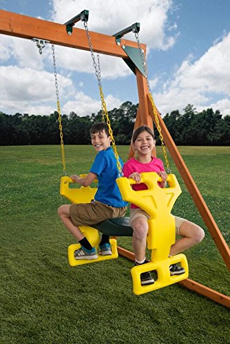 Multi Child Glider Swing, Yellow & Green, One Size - Thumbnail 3