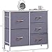 ALLZONE Dresser for Bedroom, 5 Drawer Tower Unit Organizer for Nursery, Closets, Kids, Hallway, Entryway, Heavy Duty, Wooden Table, Gray