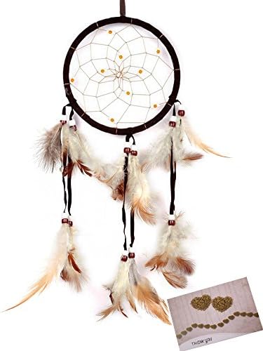 Dream Catchers Brown Handmade Feather Native American Dreamcatcher Circular Net