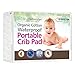 Organic, Waterproof Natural Quilted Fitted Portable/Mini Crib Pad Cover