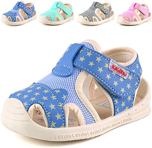 Moceen Kids Soft Microfiber Leather Sandals Light-Weight Toddler Boys/Girls Closed Toe Pre School Shoes