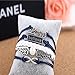 Nurbo Handmade Love Owl wings Multilayer Knit Leather Rope Chain Bracelet