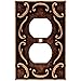 Brainerd 64266 French Lace Single Duplex Outlet Wall Plate / Switch Plate / Cover, Sponged Copper