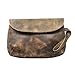 Hide & Drink, Chic Clutch Bag Handmade from Full Grain Leather, Wrist Wallet for Cards (Bourbon Brown)