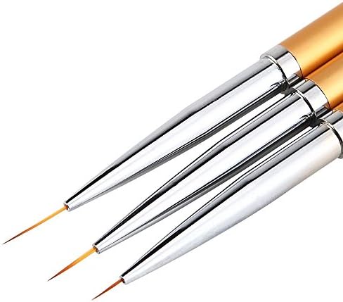 Renovatio Nails - 3Pcs/Set Nail Art Lines Painting Pen Brush Set 3D Design Manicure Pedicure Gold Dotting Pen DIY Women Beauty Tools