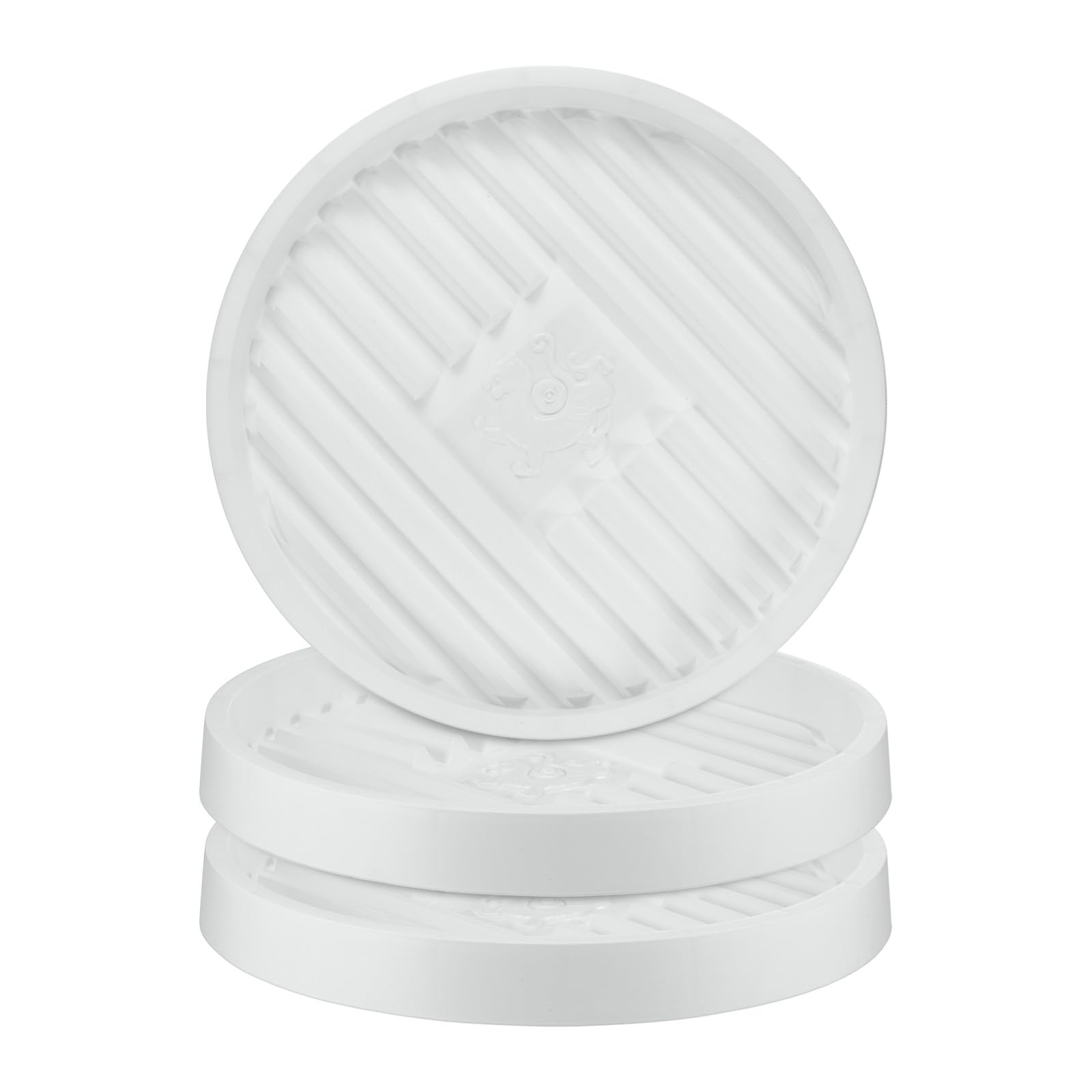 M METERXITY 3-Pack Plant Saucer, 11.8 Inch 30cm Flower Pot Saucers, Thicker Anti-Rot Root Plastic Plant Saucer for Indoor/Outdoor Potted Plant/Plant Water Catcher Tray [White]