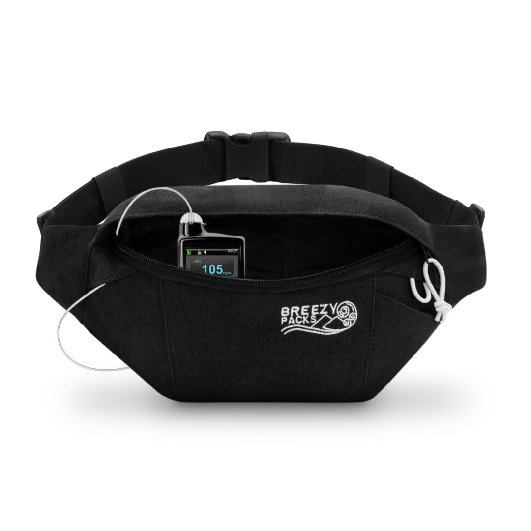 BreezyPacks Insulin Cooler Travel Case, No Icepacks | Insulin Pen and EpiPen Carry Medical Bag | TSA-Approved Diabetic Case | Keep Medicine at Room Temp. | Breezy Belt (Black)