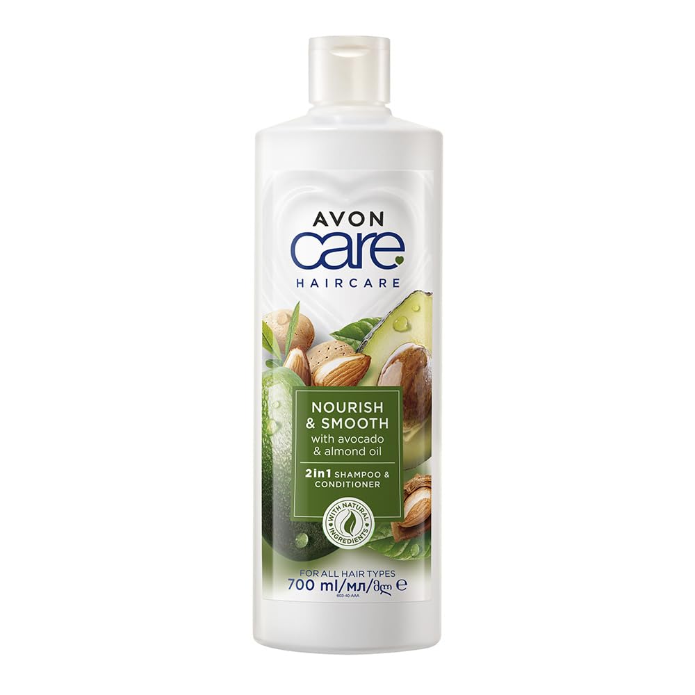 Avon Care Nourish & Smooth 2-in-1 Shampoo & Conditioner Infused with avocado and almond oil