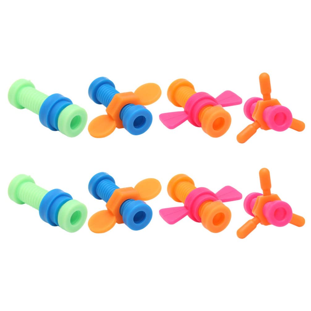 Toyvian Rotating Screw Toys - Multi-Color Abs Fidget Pencil Toppers 8Pcs Sensory Hand for Kids Ideal for Improving and Reducing Stress