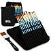 ARTIFY Sunflower 15 Pieces Paint Brush Set, Expert Series, Enhanced Synthetic Brush Set with Canvas Roll and Special Bookmarks for Acrylic, Oil, Watercolor and Gouache - Orchid