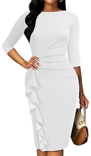 sachin and babi light blue dress ZAPAKA Women Elegant White Graduation Dress with Lace-up Back Pleated A  Line Tulle Commencement Dress