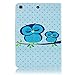 iPad Mini Case, Dteck(TM) Cartoon Cute Design Leather Flip Stand Wallet Case with Auto Wake/Sleep Feature Magnet Smart Cover for Apple iPad Mini/Mini 2 Retina/Mini 3 (01 Two Owl)