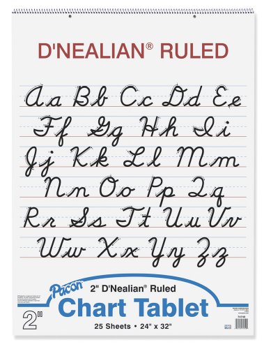 D'Nealian Chart Tablet, 24"X32", Cursive, 25 Sheets