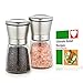 LUXURY Salt And Pepper Grinder Kitchen Set - Stainless Steel Pepper and Salt Mill - with glass body and adjustable ceramic rotor mechanism, combo set, create the best seasoning for your food - by Limo