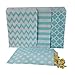 Biodegradable Paper Candy Cookie Bags, NUIBY Food Safe Favor Bags, Buffet Treat Bags for All Party Loot Bags - 100 Counts, Assorted 4 Designs (Turquoise)