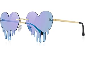 Frameless Teardrop Heart Shaped Sunglasses for Halloween Birthday Party Festival Unisex Fashion Statement