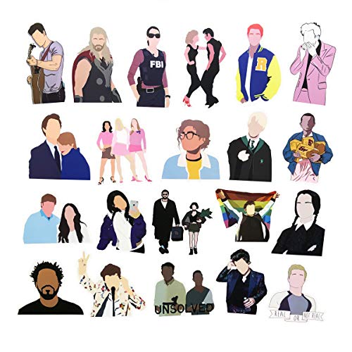 50pcs FUUNY No Face Man Stickers Waterproof Laptop Outline of The Face Stickers Car Bicycle Suitcase Computer Water Bottle Mobile Phone Stickers Decals (Outline of The face 50)