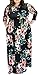 Empire Waist Long Sleeve Pocket Floral Floor-Length Maxi Dresses Plus Size 3XL
