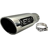 NETAMI 3" to 5" Exhaust Tip Stainless Steel Chreom Polish Rolled edge Clamp-on 3"x5"x12"