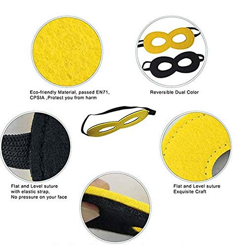 RioRand Product Name Kids Cartoon Dress Up Capes and Masks Reversible Dual Color 10PCS with 1-Pack Pennant Banner Decoration for Boys Girls Birthday,Theme Party Supplies (10p)