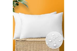 OTOSTAR Throw Pillow Inserts 16x24 Inch Outdoor Waterproof Pillow Stuffer Sham Rectangle Form Pillows Cushion Stuffer for Patio Furniture Cushion Bed Couch Sofa Decorative Pillows Inserts (Pack of 2)