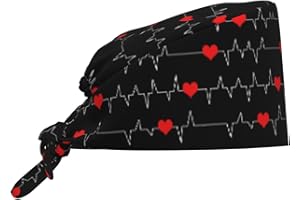 FATTTYCY Surgical Scrub Cap with Sweatband Adjustable Tie Back Working Cap for Men Women