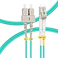 FLYPROFiber- 1M SC to LC OM3 Fiber Patch Cable | Length Options: 1m-50m, 10GB/40GB Duplex 50/125um Multimode Fiber Optic Cables LSZH-1M (3ft)