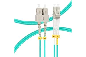 FLYPROFiber- SC to LC OM3 Patch Cable 2M/7ft, Length Options: 1m-10m, 10GB/40GB Duplex 50/125um Multimode Fiber Cables LSZH