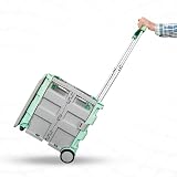 Berry 40 kg Foldable Shopping Trolley Mint Green Grey Four Wheels Telescopic view 4