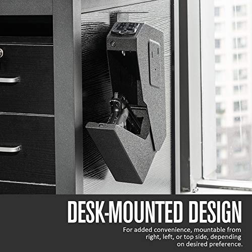 RPNB Mounted Firearm Safety Device with Auto Open Lid Biometric Fingerprint Lock Handgun Security Safe Gun Safe - Thumbnail 2
