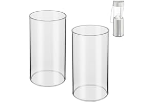 LVACODV 2-Pack Compatible Replacement Glass Chimney for UCO Candle Lantern, Durable & Heat-Resistant Glass for UCO Lantern Ac