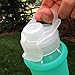 Eveau Glass Water Bottle with Flip Lid, Aqua Bumperguard Silicone Sleeve, Wide Mouth Opening, 21 Ounce/630 ml