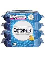 Flushable Wet Wipes, Cottonelle FreshCare, Biodegradable & Septic Safe, 4 packs of 42 (168 Wipes)
