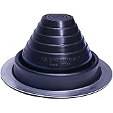 Flashers #3 Black EPDM Round Flexible Roof Jack Metal Roofing Pipe Flashing (Pipe OD 1/4" to 5") - 100% Made In The USA
