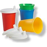 Tupperware Bell Tumblers with Domed Sipper Seals in Green, Red, Blue, and Yellow