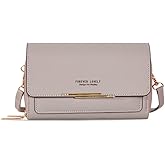 PORRASSO Women's Wallet Crossbody Phone Bag Shoulder Bag Clutch Purse Bag PU Wallet for Party Wedding Travelling Grey