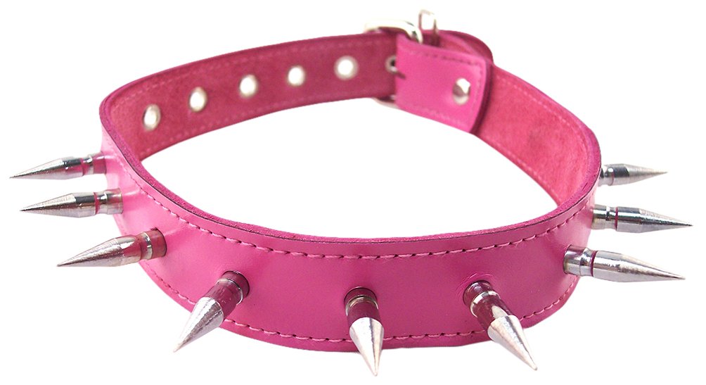 Rouge Garments Spike Collar ,One Size,Pink