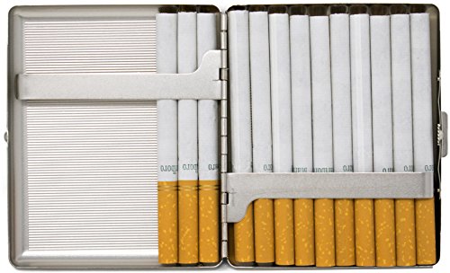 Silver Classic (Full Pack 100s) Metal-Plated Cigarette Case & Stash Box