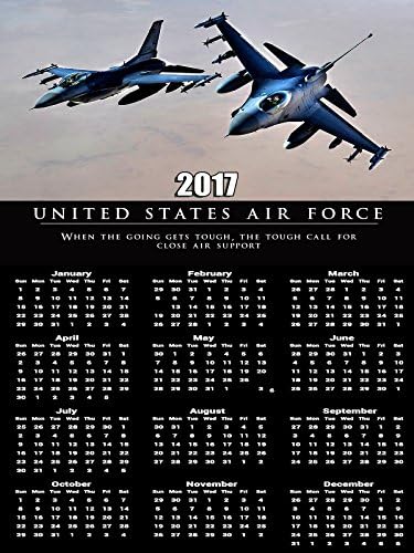 2017 Air Force Calendar Poster Military F-16 Fighter Jets USAF Calendar Poster