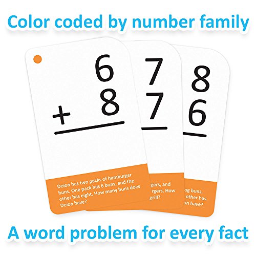 Self-Checking Addition Flashcards with Word Problems, All Facts 0-12 by Pint-Size Scholars