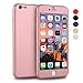 iPhone 6s Plus Case, VANSIN 360 Full Body Cover Ultra Thin Protective Hard Slim Case Coated Non Slip Matte Surface with Screen Protector for Apple iPhone 6 Plus & iPhone 6s Plus (5.5'') - (Rose Gold)