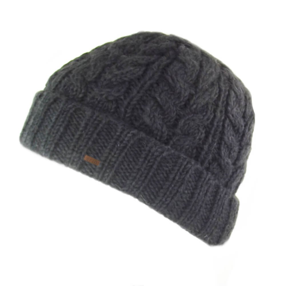 Erin KnitwearCable Knit Turn Up Beanie for Men, Made in Ireland, One Size Fits Most