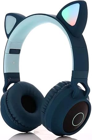 Bluetooth Kopfhorer Over Ear Cat Ear Led Kabellos Faltbare Kopfhorer Kabellose Kopfhorer Noise Cancelling Eingebautes Mikrofon Weiche Ohrpolster Fur Iphone Ipad Android Laptops Blau Amazon De Musikinstrumente